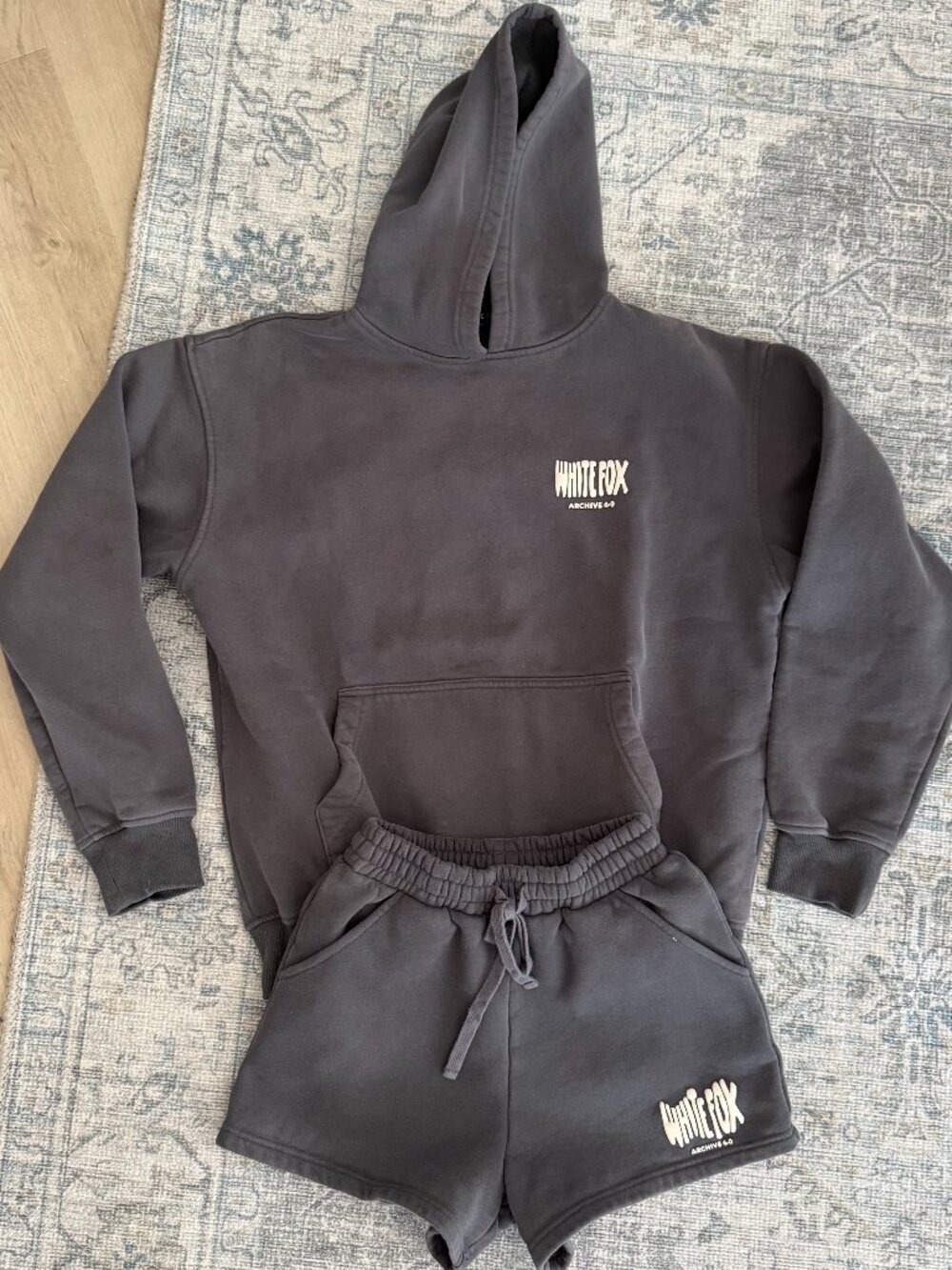 White Fox Gray Sweatshirt and Shorts set